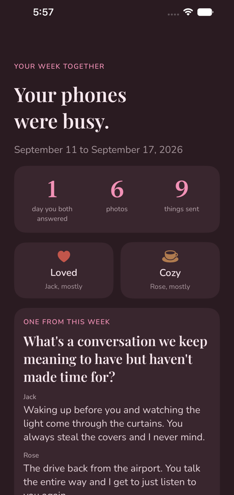 The Sunday recap in dark mode